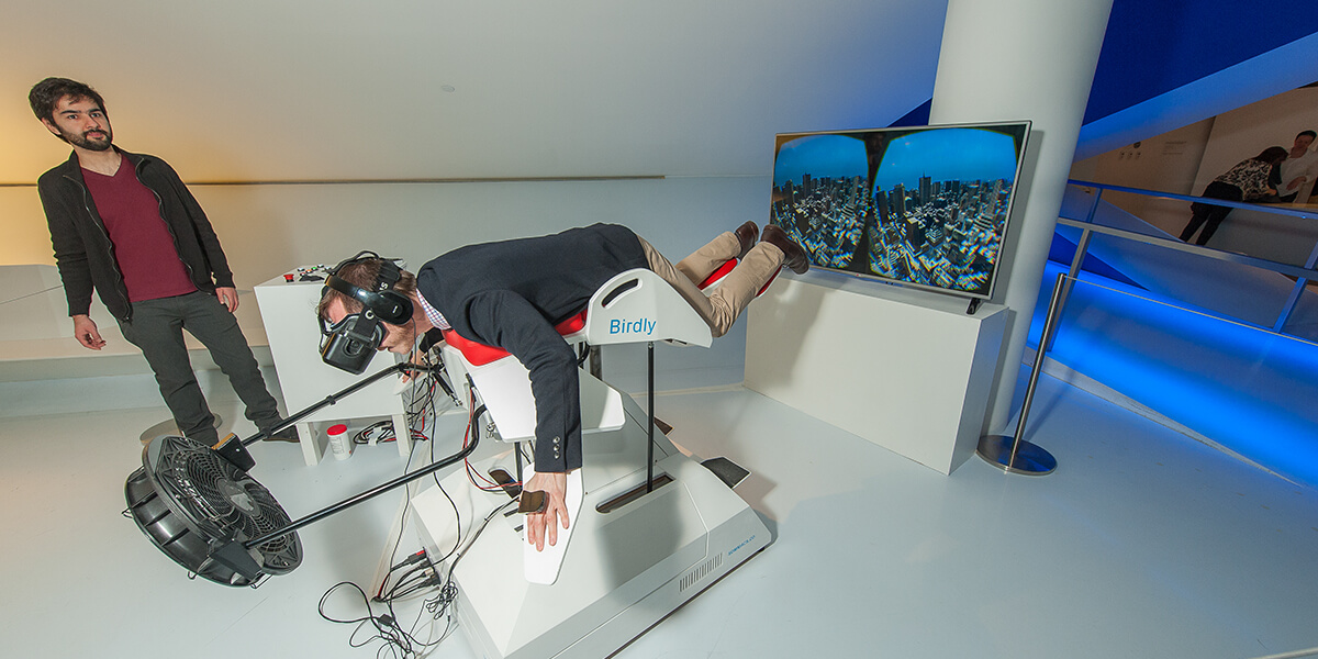 Image of man enjoying a virtual reality experience