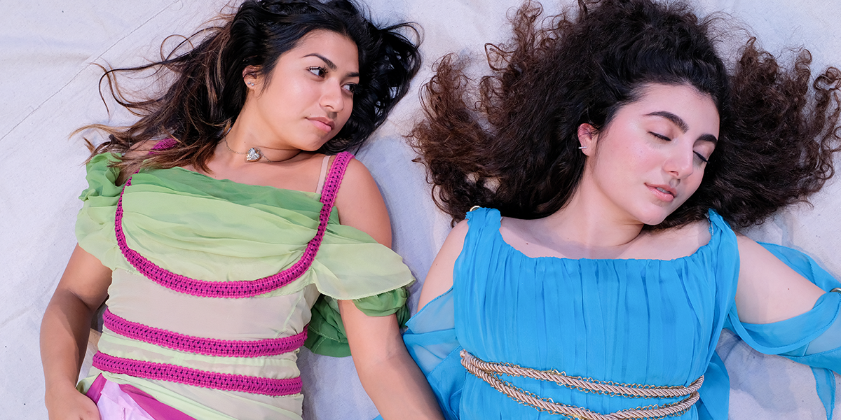 Photo of Alyssa Guerrero as Marina and Jasmin Afshar as Thaisa in Pericles, Prince of Tyre