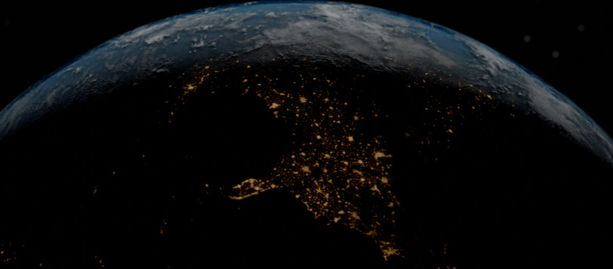 Image of planet Earth at night