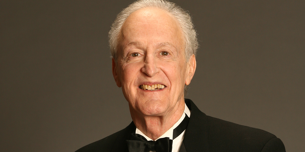 Photo of David Shire wearing a tuxedo