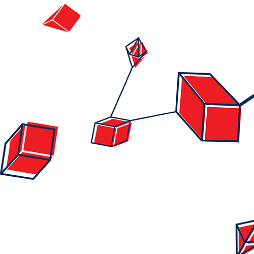 Image of red boxes and kites from Undergraduate Research Showcase poster