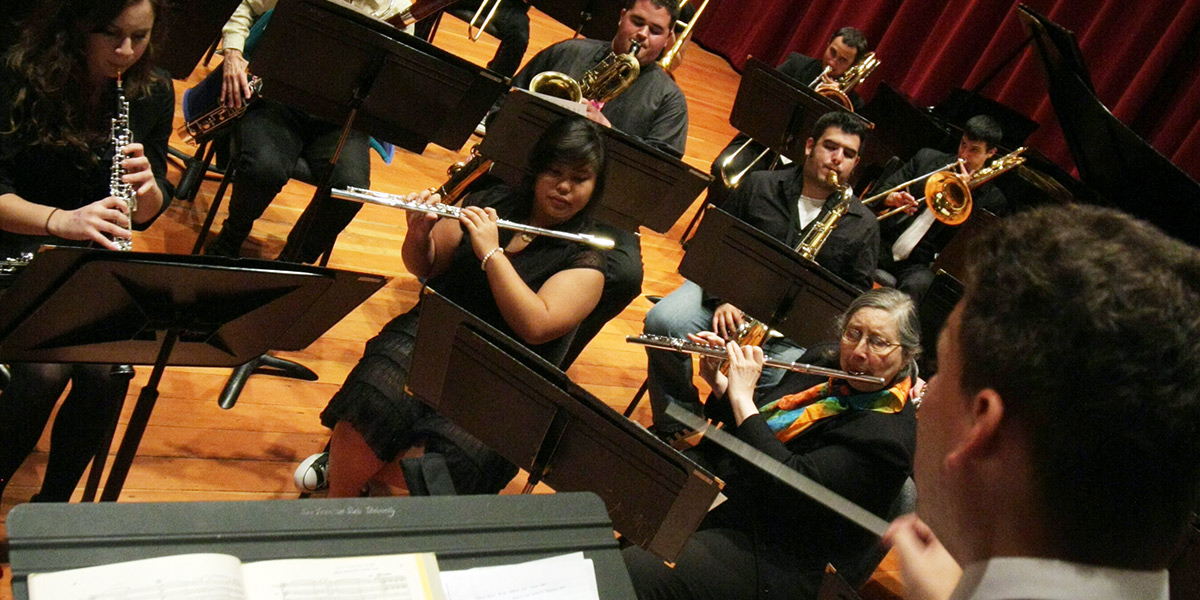 Photo of SF State Wind Ensemble performance