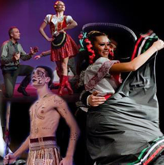 Collage photo of Talija folk dancers