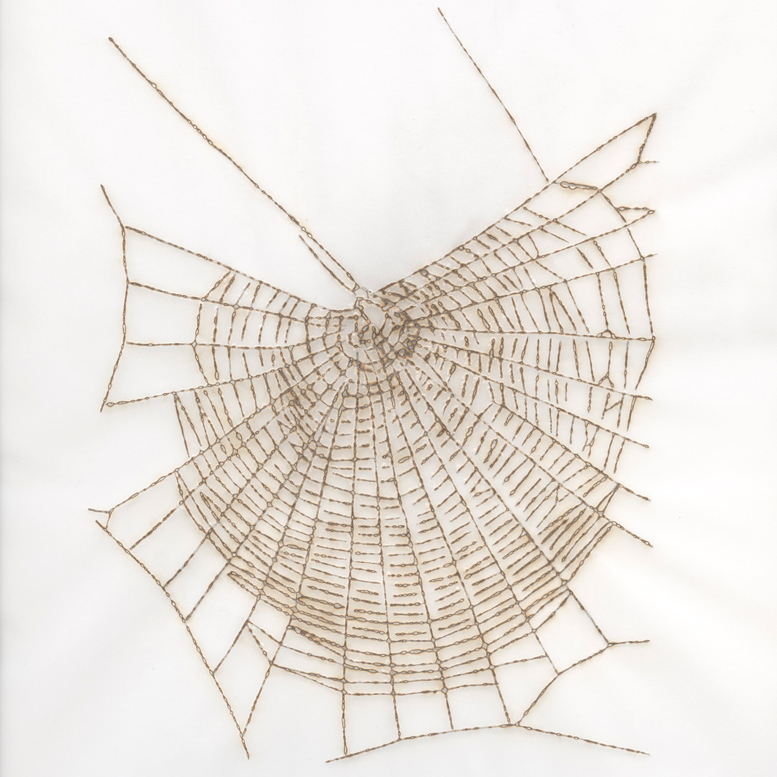 Image of spider-web art piece by Gail Wight