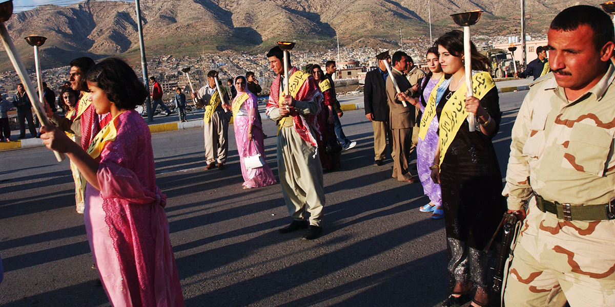 Photo of Kurdish residents in Iraq celebrating Kurdish New Year