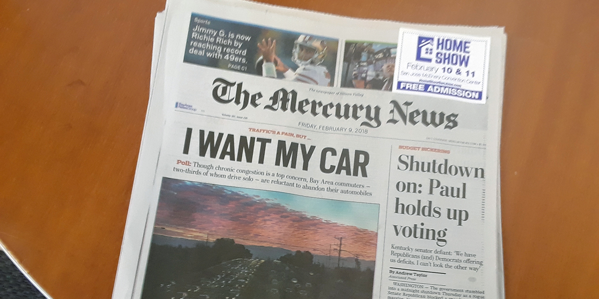 Photo of San Jose Mercury News print edition