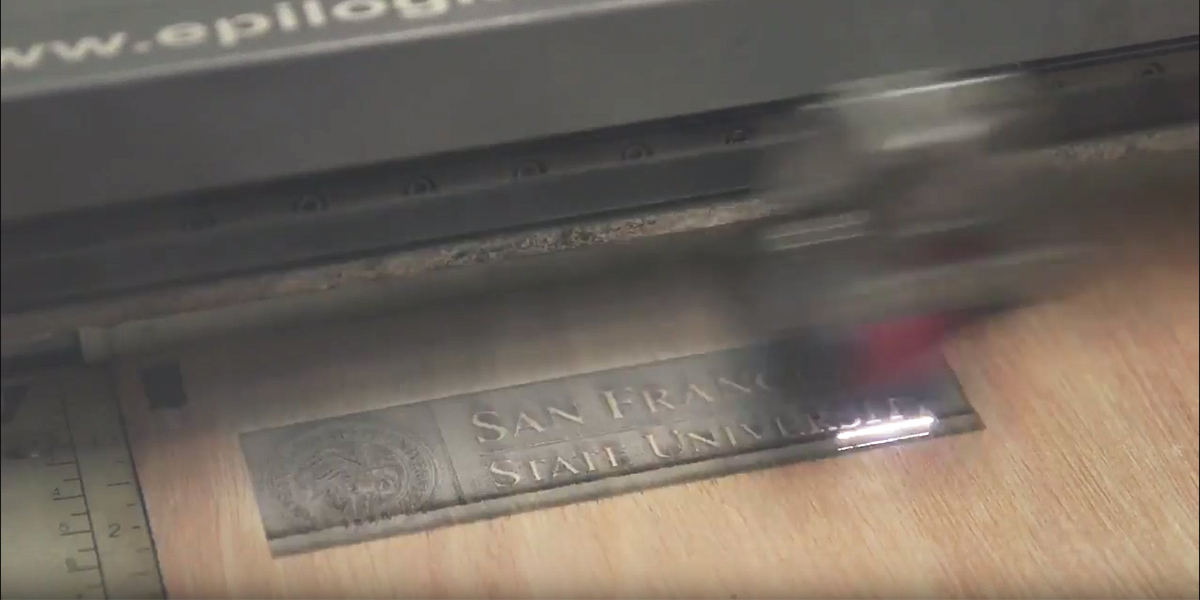 Photo of San Francisco State University printed with laser cutter