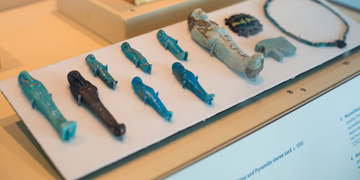 Photo of Egyptian artifacts on display at San Francisco airport