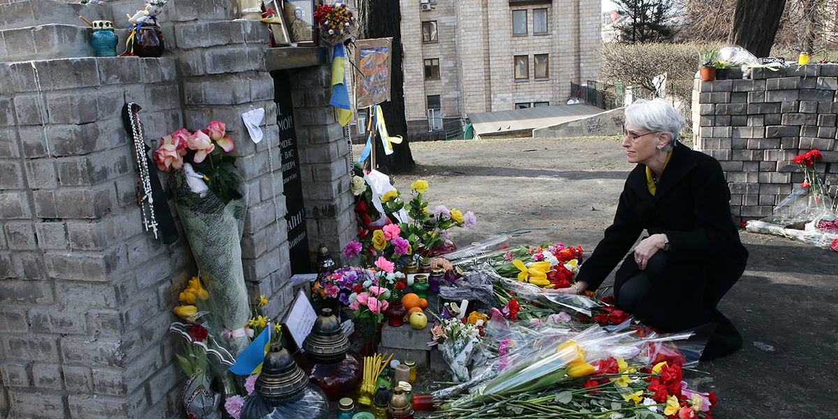 Ukrainanian at memorial site