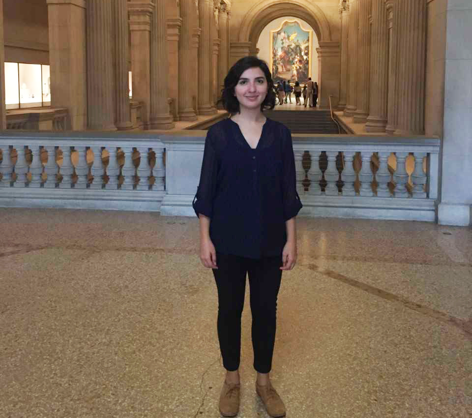 Photo of Fernanda Valenzuela standing inside the Metropolitan Museum of Art