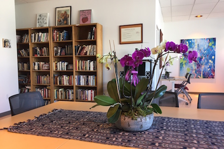 Table with orchids