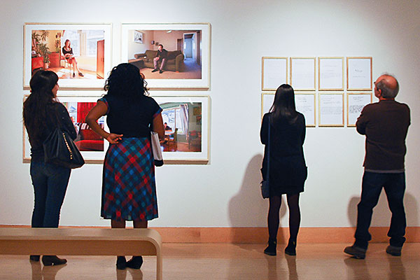 Visitors at gallery exhibit