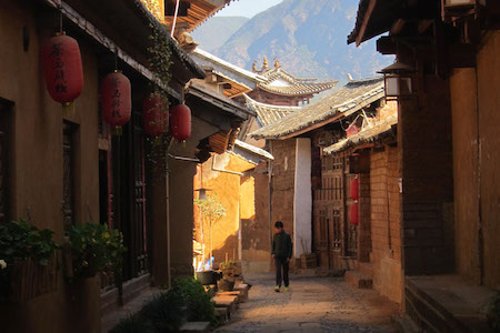 Village alley way in the Himalayas