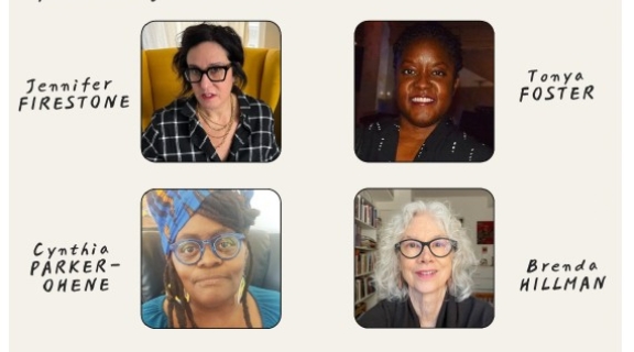 Photos of the writers from left to right: Jennifer Firestone, Tonya Foster, Cynthia Parker-Ohene, Brenda Hillman