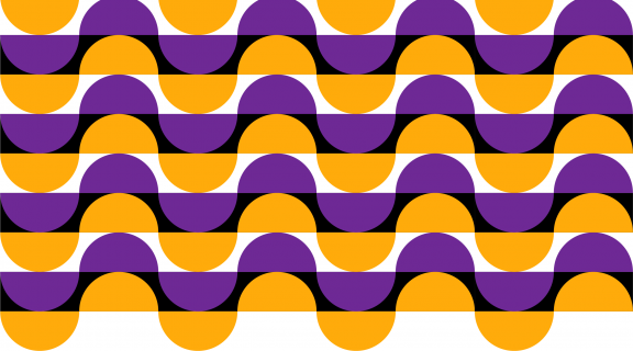 Wavey pattern with gold, purple and black colors
